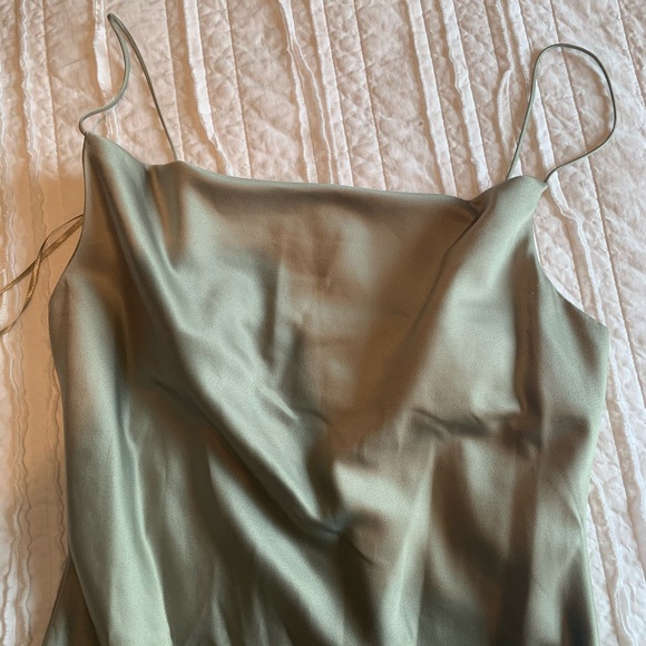 light green topshop ruched dress (worn once) - Picture 3 of 4